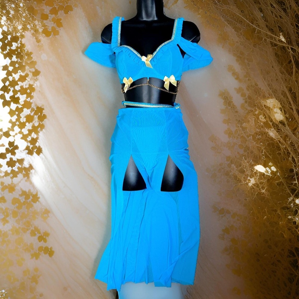 New XL Disney Jasmine Aladdin Princess Halloween Sexy‎ Costume Belly Dance